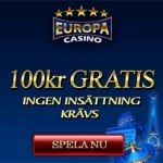 100kr gratis casino bonus hos Europa Casino!