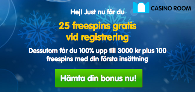 CasinoRoom ger nya kunder 3000kr i casino bonus + 125 free spins!